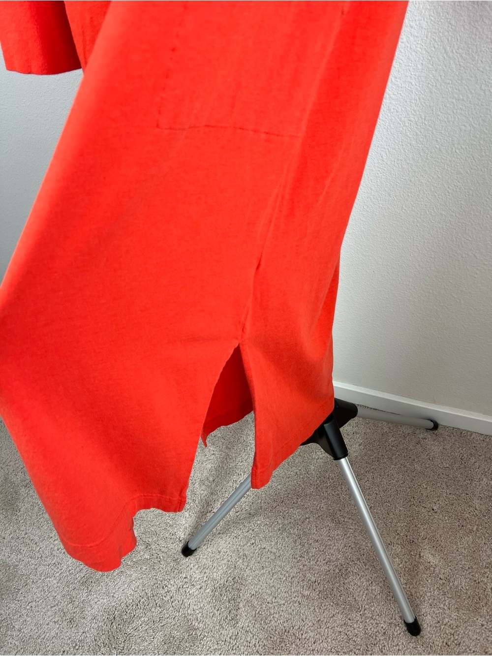 Free People Beach Minimalist Red Midi Dress XS Cotton‎ Modal Casual Resortwear - Picture 3 of 7